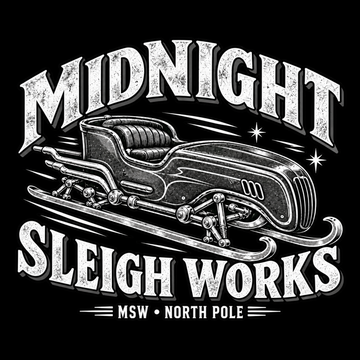 Midnight Sleigh Works (White & Grey)